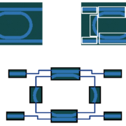 ring-resonator-analysis-workflow-fdtd-interconnect-comparison リング共振器のシミュレーション手法比較。FDTD法によるフル解析から、結合部と導波路を分離してINTERCONNECTで統合する分割解析ワークフローへの移行図。