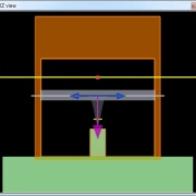 DVD表面の金ポスト散乱シミュレーション断面図(Lumerical FDTD)
