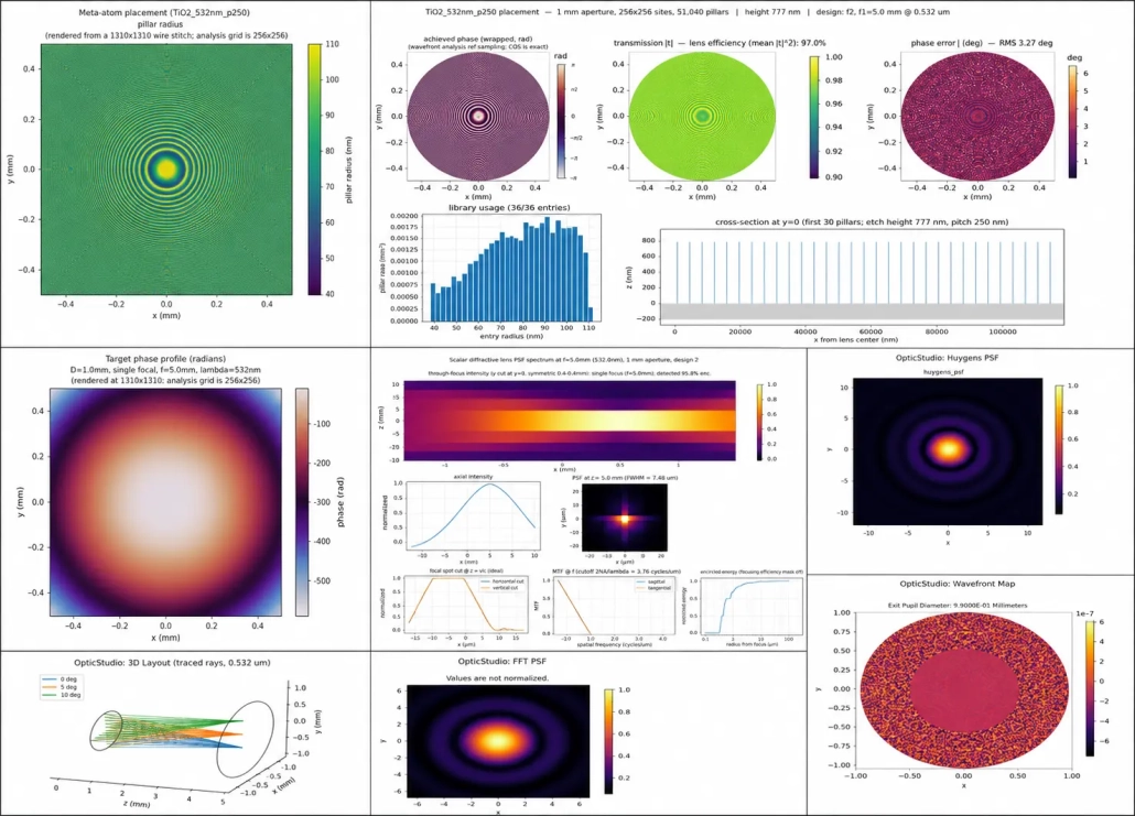 optimization 3 Photonicaによるメタアトム配置と位相・透過特性の解析結果