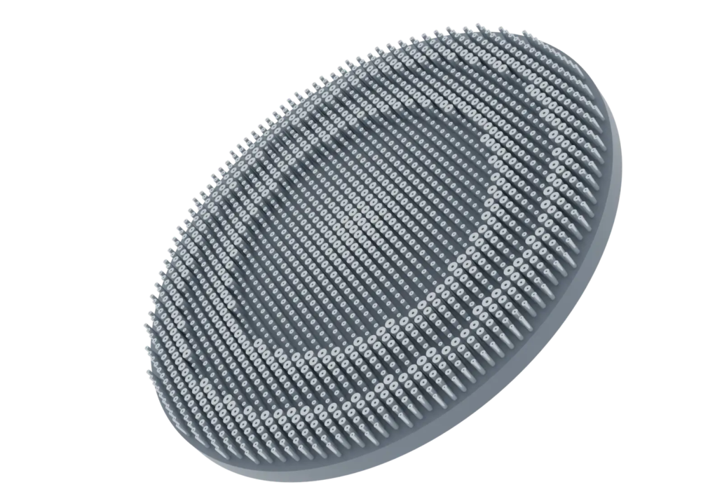 リング Siリング構造で構成したメタレンズの3Dレンダリング(1550 nm設計)