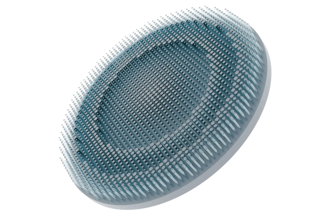 ピラー TiO₂ピラー構造で構成したメタレンズの3Dレンダリング(532 nm設計)